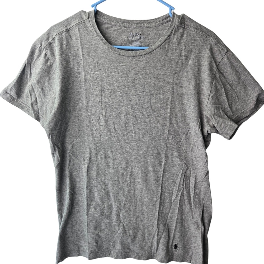 Polo Ralph Lauren Mens Slim Fit Crew Neck T-Shirt Heather Grey Large Pony Logo